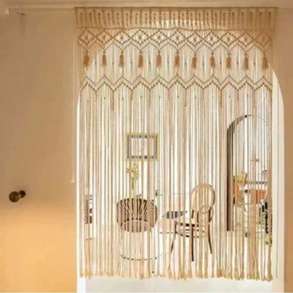 🆕Modern BÖHÖ Soul Embellish’s Handwoven Macrame Curtain/Tapestry/Photo Backdrop